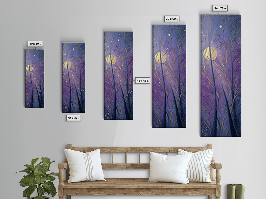 Cosmic Archer Silhouette Beneath a Violet Sky Framed Canvas Print, Astrology Art, Modern Decor, Living Room Decor, Zodiac, AST-1x3-50