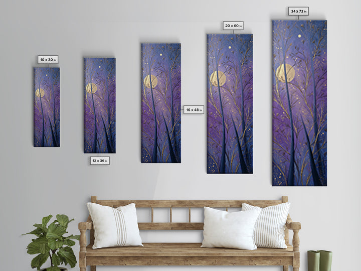 Cosmic Archer Silhouette Beneath a Violet Sky Framed Canvas Print, Astrology Art, Modern Decor, Living Room Decor, Zodiac, AST-1x3-50