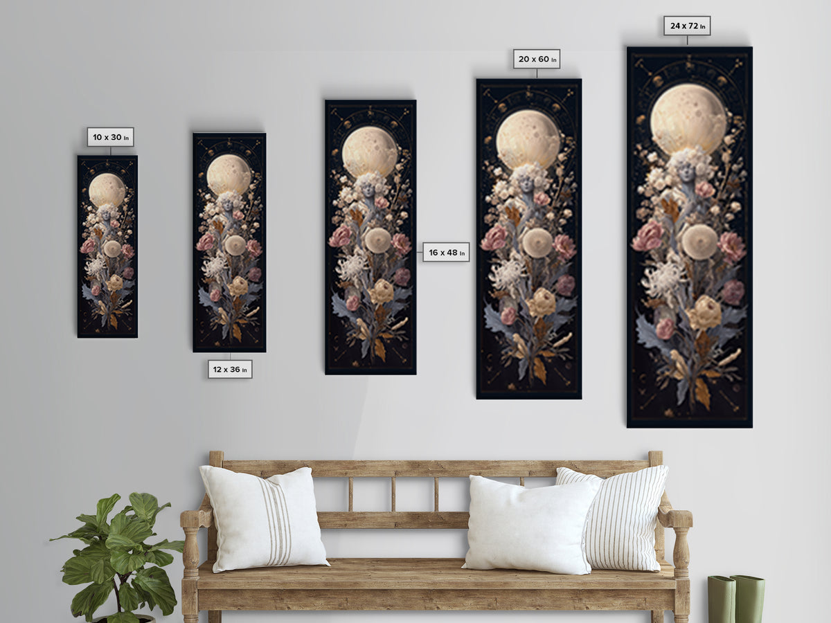 Astrological Botanical Wreath Framed Canvas Print, Astrology Art, Gallery Decor, Living Room Decor, Fine Art, Zodiac, AST-1x3-71