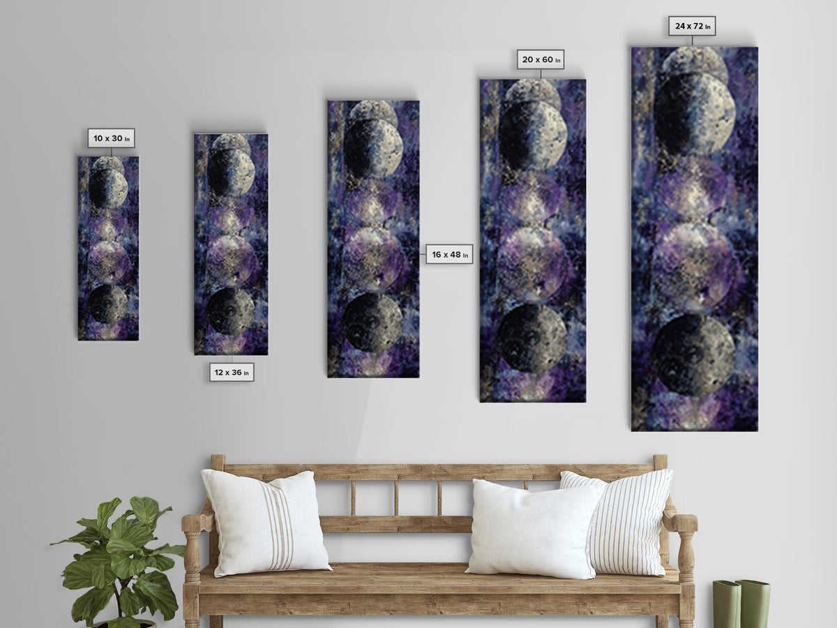 Lunar Phase Composition Canvas Print, Astrology Art, Cat Art, Living Room Decor, Zodiac, Zodiac Wall Art, Leo Wall Art, AST-1x3-73