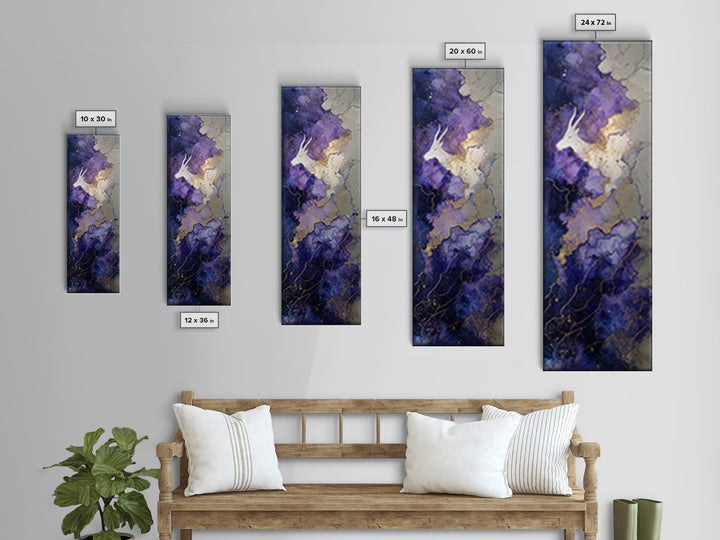 Capricorn Sea Goat Emerging from Cosmic Waves Framed Canvas Print, Astrology Art, Astronomy Print, Living Room Decor, Zodiac, AST-1x3-79