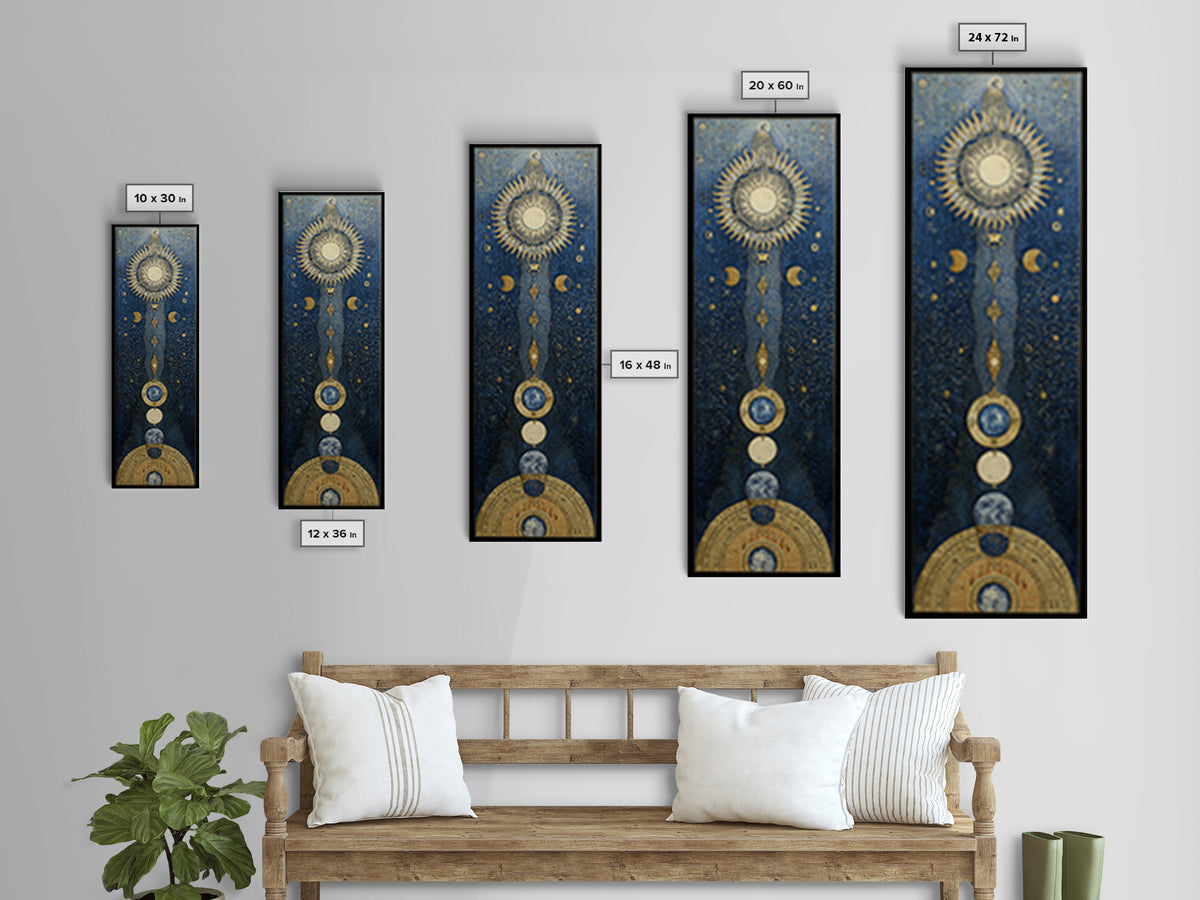 Retro Horoscope Chart Canvas Print, Astrology Art, Astrology Hoodie, Living Room Decor, Fine Art, Zodiac, Neutral Decor, AST-1x3-81