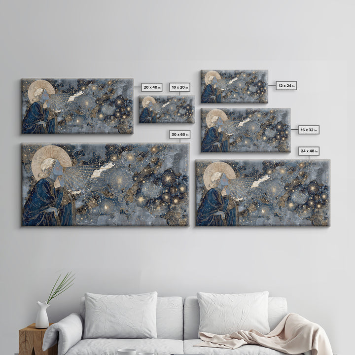 Art Nouveau Zodiac Woman Framed Canvas Print, Astrology Art, Fine Art Print, Living Room Decor, Fine Art, Zodiac, Digital Art, AST-2x1-20