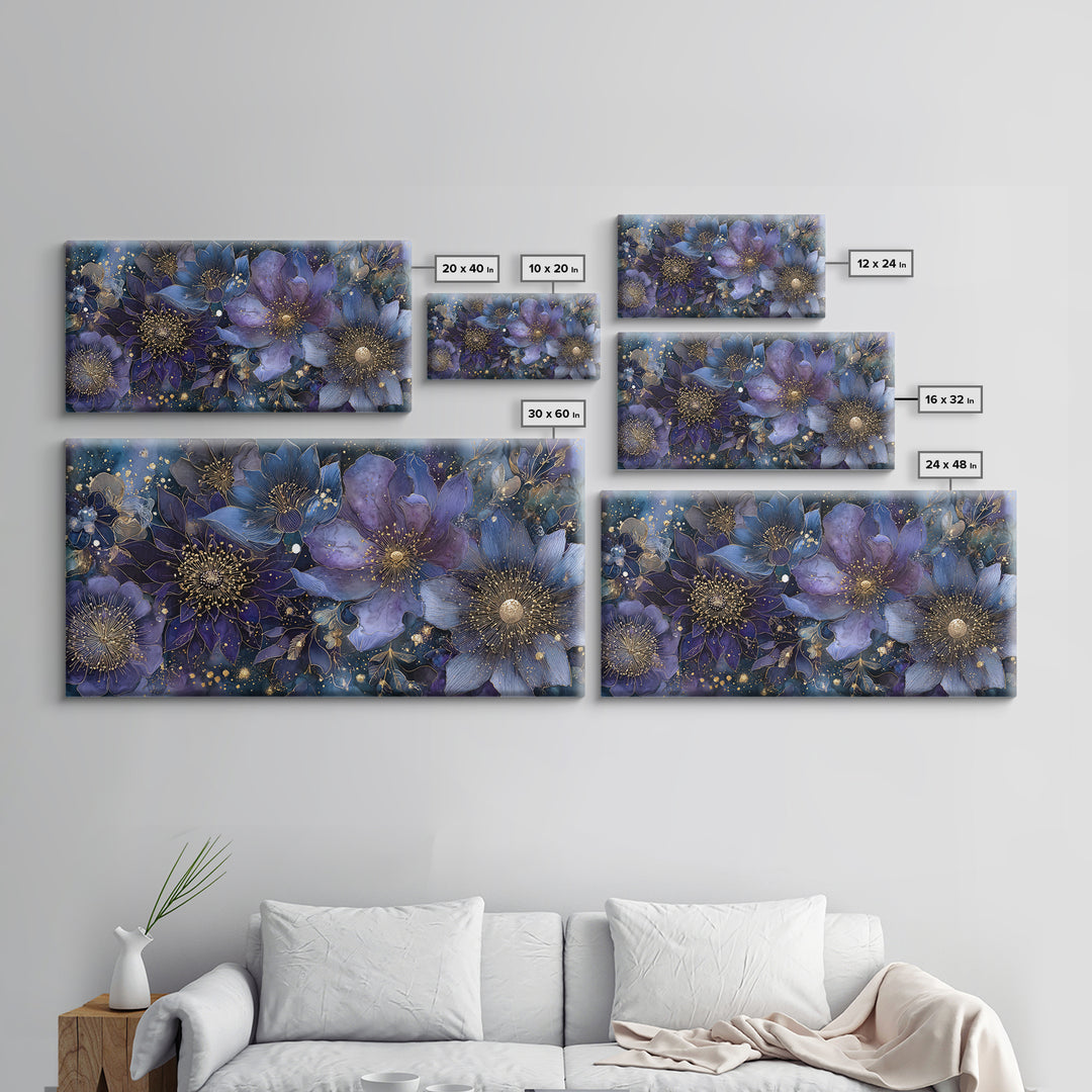 Dreamlike Night Garden Canvas Print, Astrology Art, Home Decor, Living Room Decor, Fine Art, Zodiac, Celestial Decor, AST-2x1-66