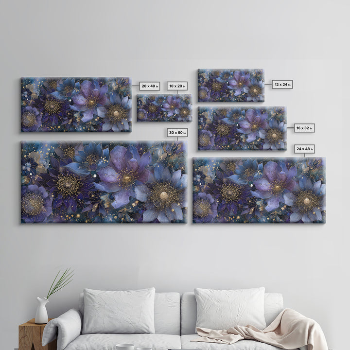 Dreamlike Night Garden Canvas Print, Astrology Art, Home Decor, Living Room Decor, Fine Art, Zodiac, Celestial Decor, AST-2x1-66