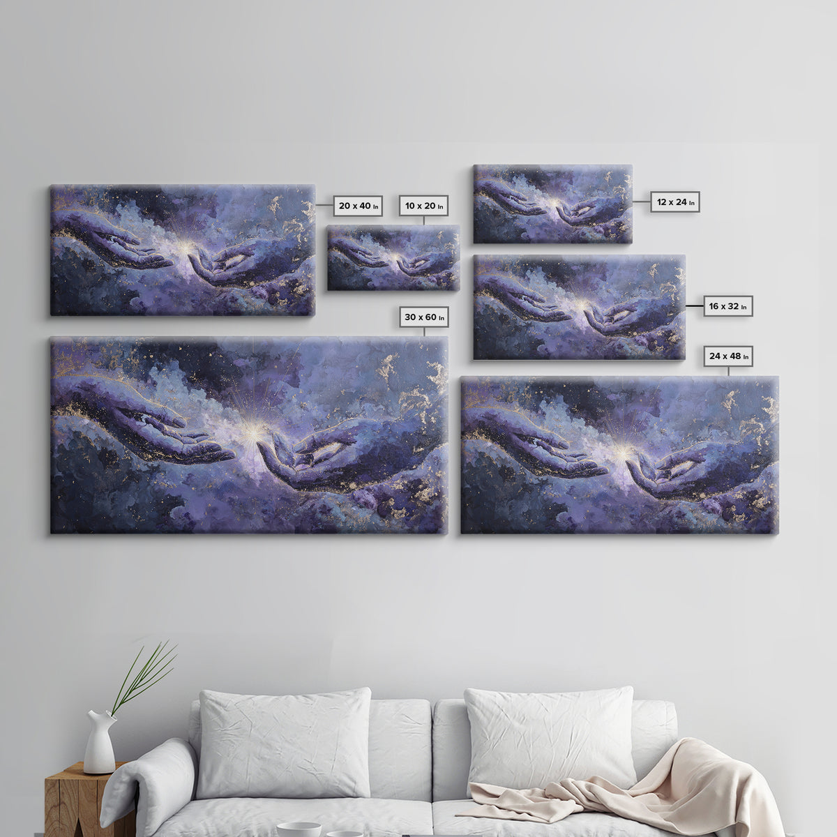 Tarot Cosmic Hand Holding a Glowing Star Canvas Print, Astrology Art, Astrology, Living Room Decor, Watercolor Art, Zodiac, AST-2x1-98