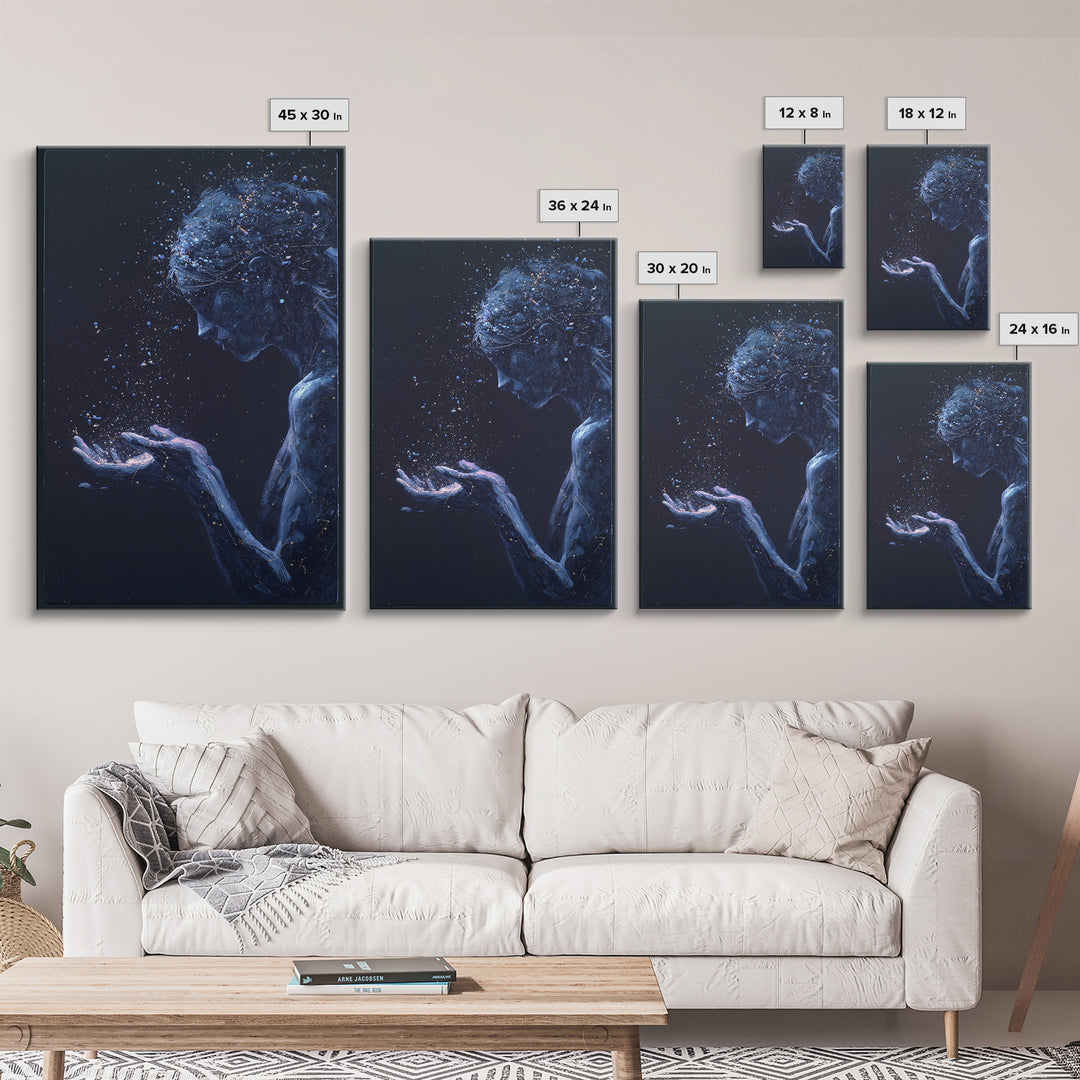 Water Bearer Figure Pouring a River of Canvas Print, Astrology Art, Printable Wall Art, Living Room Decor, Fine Art, Zodiac, AST-2x3-23
