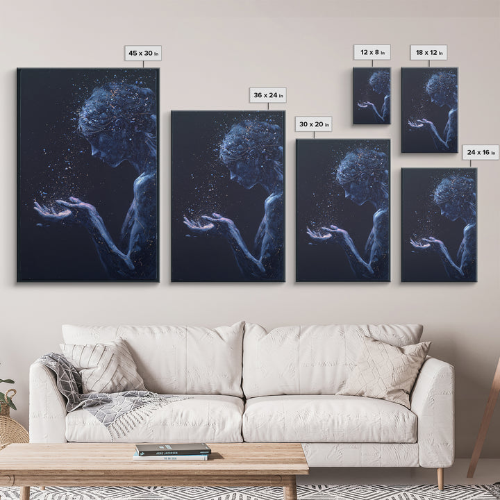 Water Bearer Figure Pouring a River of Canvas Print, Astrology Art, Printable Wall Art, Living Room Decor, Fine Art, Zodiac, AST-2x3-23