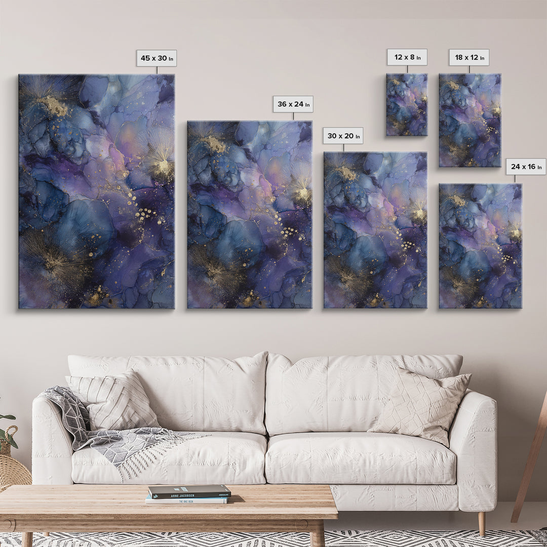 Dreamlike Night Garden Canvas Print, Astrology Art, Living Room Decor, Watercolor Art, Zodiac, Dtf Print, Celestial Wall Art, AST-2x3-54