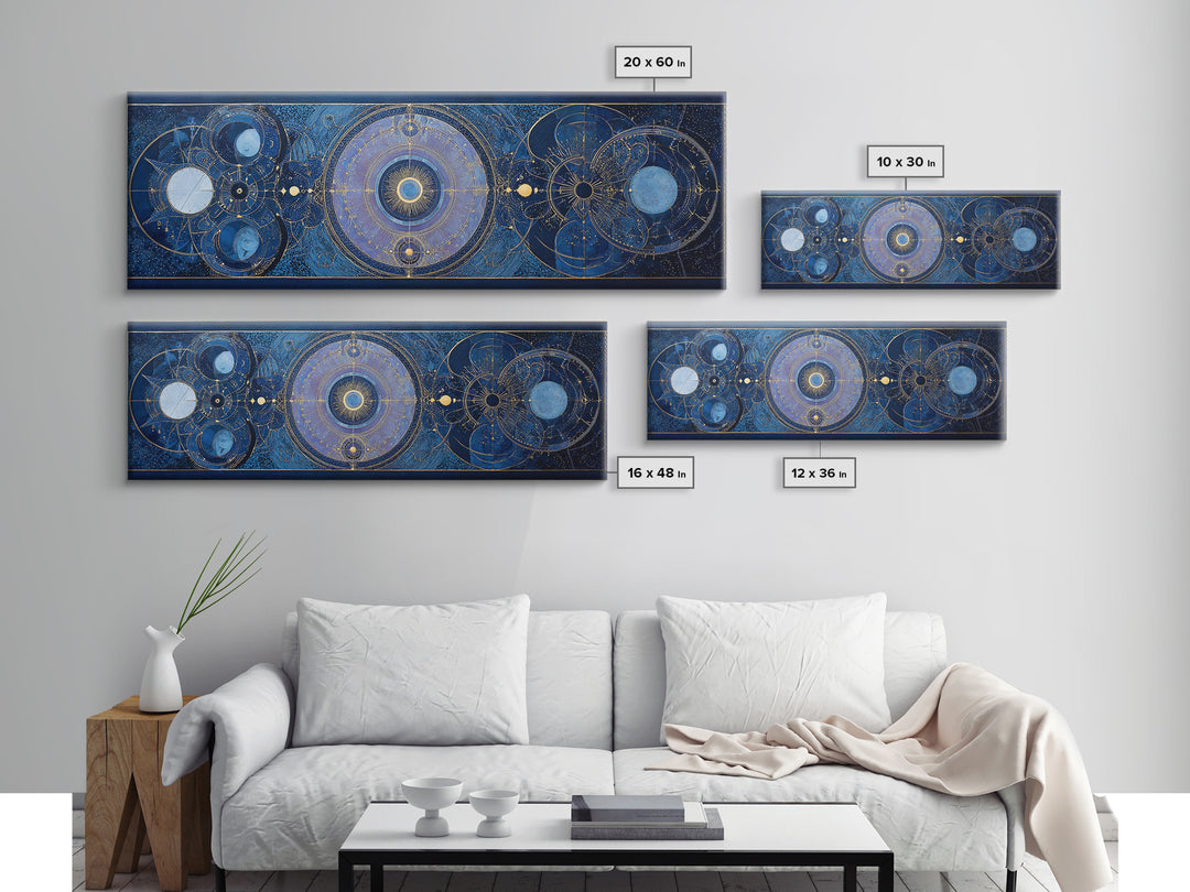 Birth Chart Geometry Framed Canvas Print, Astrology Art, Digital Wall Art, Living Room Decor, Fine Art, Zodiac, Astronomy Art, AST-3x1-47