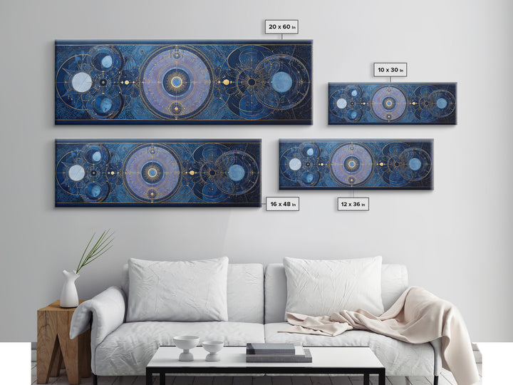 Birth Chart Geometry Framed Canvas Print, Astrology Art, Digital Wall Art, Living Room Decor, Fine Art, Zodiac, Astronomy Art, AST-3x1-47
