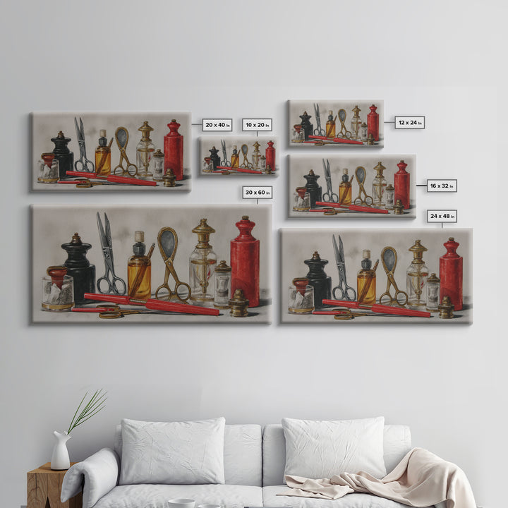 Traditional Tattoo Flash Sheet Framed Canvas Print, Barbershop Art, Black Art Prints, Barbershop Decor, Fine Art, Grooming, BAA-2x1-80