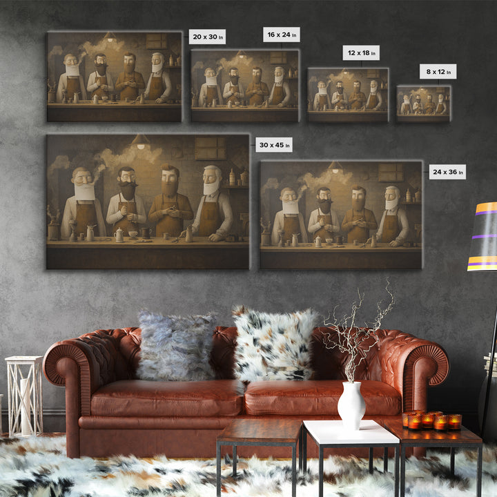 Barber Shop Quartet Musical Poster Without Interior Canvas Print, Barbershop Art, Unique Wall Art, Barbershop Decor, Grooming, BAA-3x2-25