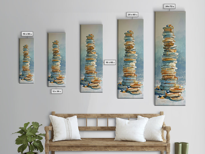 Blueberry Pancakes Still Life Canvas Print, Bed and Breakfast Art, Bedroom Wall Art, Living Room Decor, Fine Art, BAB-1x3-68