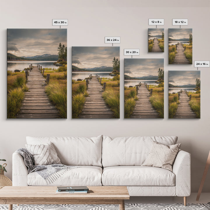 Quiet Lake Dock at Early Morning Canvas Print, Bed and Breakfast Art, Decor, Living Room Decor, Fine Art, Dopamine Decor, BAB-2x3-54
