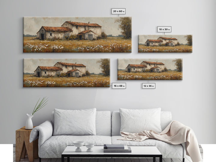 Rooster and Wildflower Country Portrait Canvas Print, Bed and Breakfast Art, Rustic Home Decor, Living Room Decor, Fine Art, BAB-3x1-11
