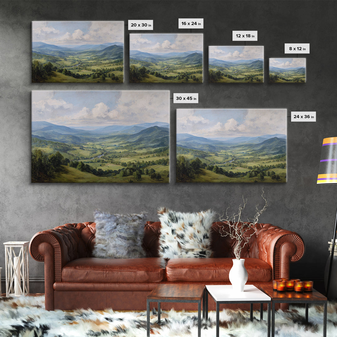 Classic Landscape with Rolling Green Hills Canvas Print, Bed and Breakfast Art, Luxury Decor, Living Room Decor, Fine Art, BAB-3x2-76