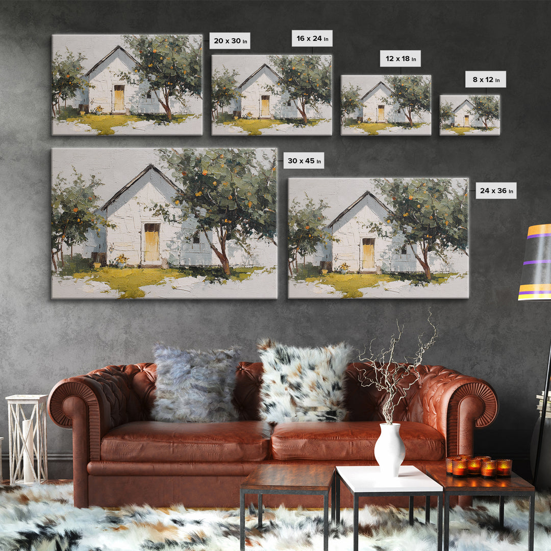 Apple Orchard Scene Canvas Print, Bed and Breakfast Art, Boho Decor, Living Room Decor, Oil Painting, Art Print, BAB-3x2-89