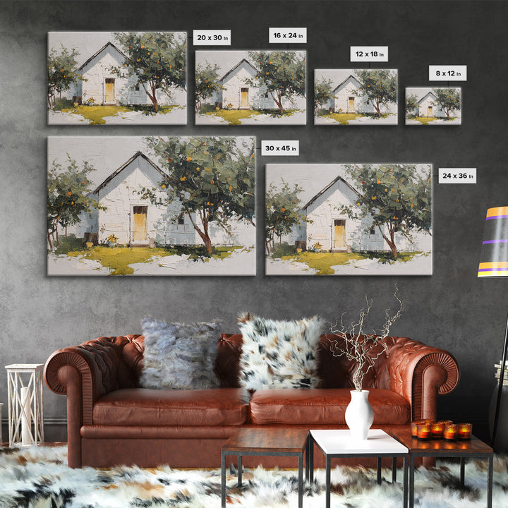 Apple Orchard Scene Canvas Print, Bed and Breakfast Art, Boho Decor, Living Room Decor, Oil Painting, Art Print, BAB-3x2-89