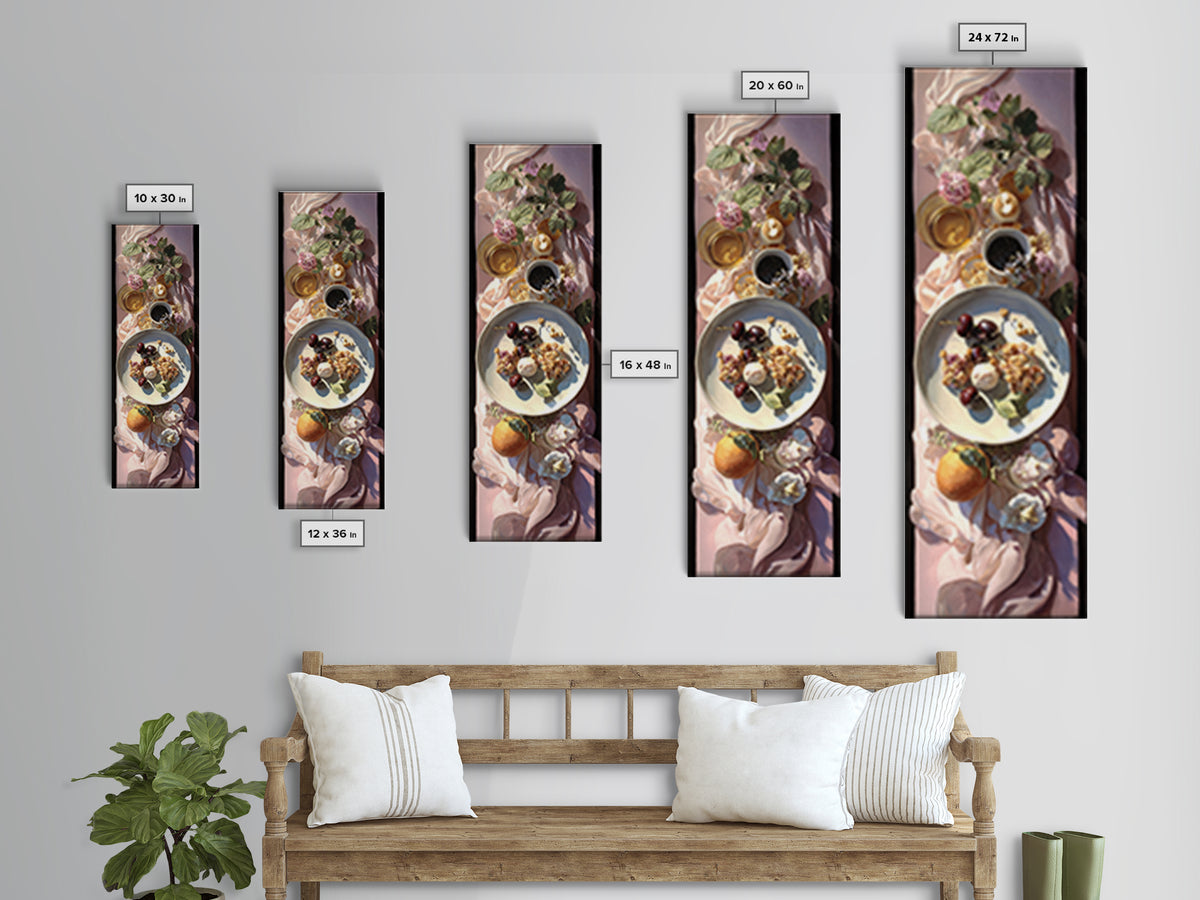 Cherry Tart Still Life Canvas Print, Bakery Art, Wall Decor, Bakery Decor, Fine Art, Patisserie, Kitchen Prints, Food Art, BAK-1x3-17
