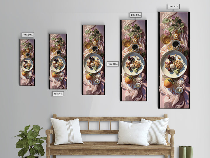 Cherry Tart Still Life Canvas Print, Bakery Art, Wall Decor, Bakery Decor, Fine Art, Patisserie, Kitchen Prints, Food Art, BAK-1x3-17