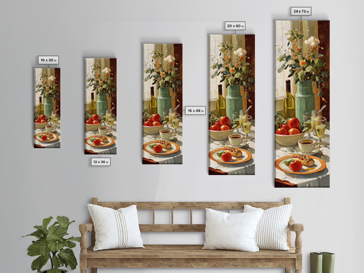 Painterly Eclair and Coffee Still Life Framed Canvas Print, Bakery Art, Print, Bakery Decor, Fine Art, Patisserie, Food Art, BAK-1x3-24