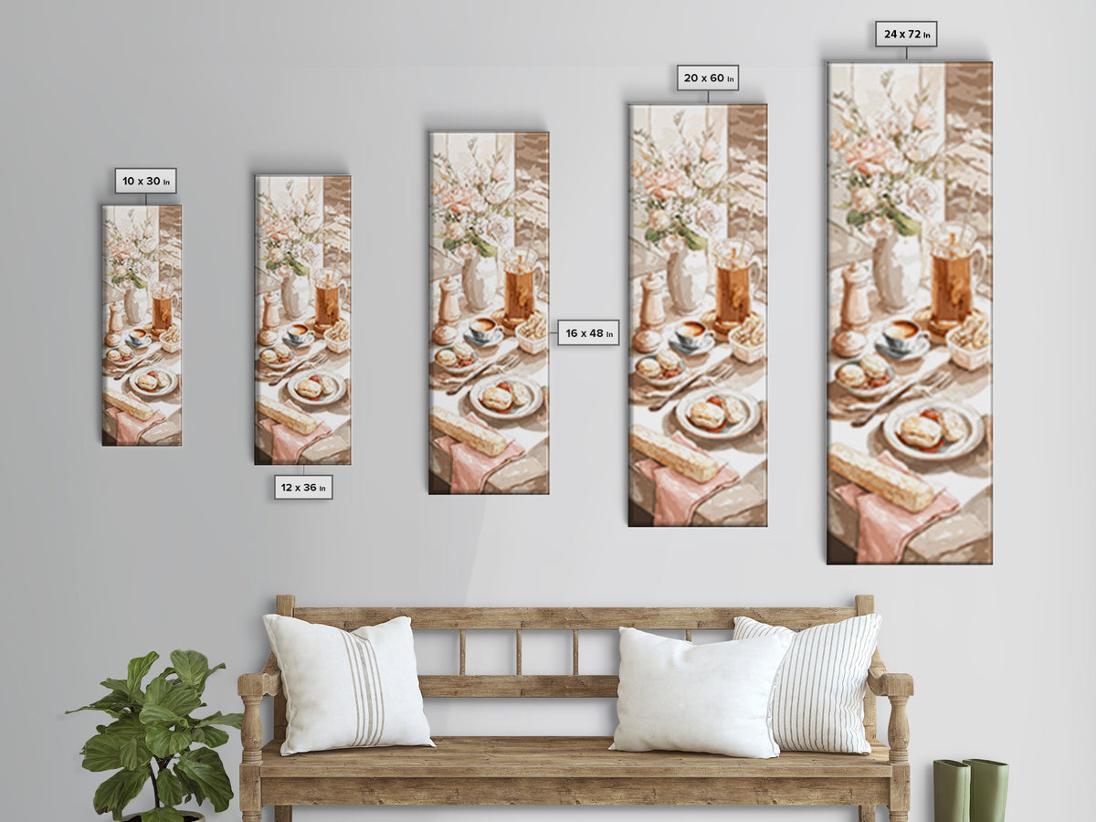 Tea and Scone Arrangement Canvas Print, Bakery Art, Printable Wall Art, Bakery Decor, Fine Art, Patisserie, Coffee Wall Art, BAK-1x3-32