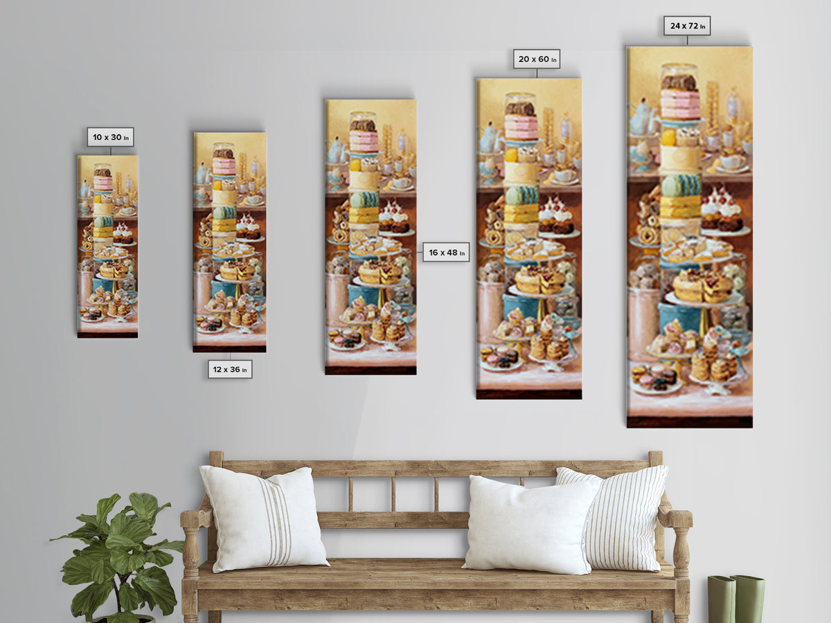 French Patisserie Window Display of Pastel Pastries Canvas Print, Bakery Art, Gallery Decor, Bakery Decor, Fine Art, Patisserie, BAK-1x3-38