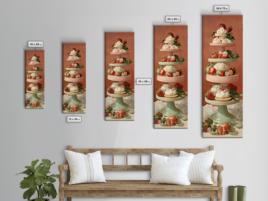 Pastel Cake Stand Canvas Print, Bakery Art, Modern Decor, Bakery Decor, Fine Art, Patisserie, Wall Decor, Art Print, BAK-1x3-49