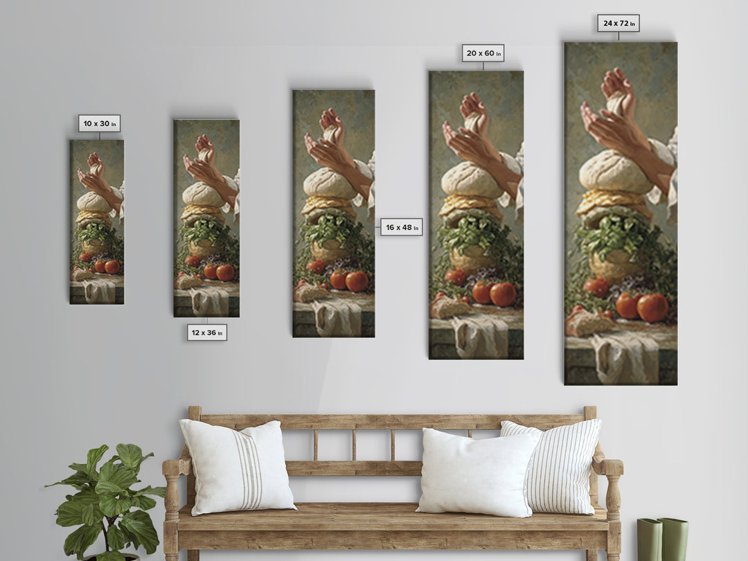 Baker Hands Shaping Dough Canvas Print, Bakery Art, Fine Art Print, Bakery Decor, Fine Art, Patisserie, Printable Wall Art, BAK-1x3-5