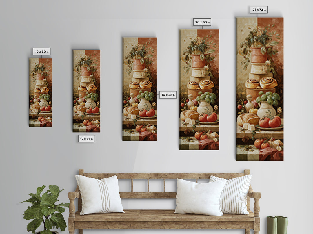 Cinnamon Rolls in a Warm Country Kitchen Framed Canvas Print, Bakery Art, Gallery Decor, Bakery Decor, Fine Art, Patisserie, BAK-1x3-71