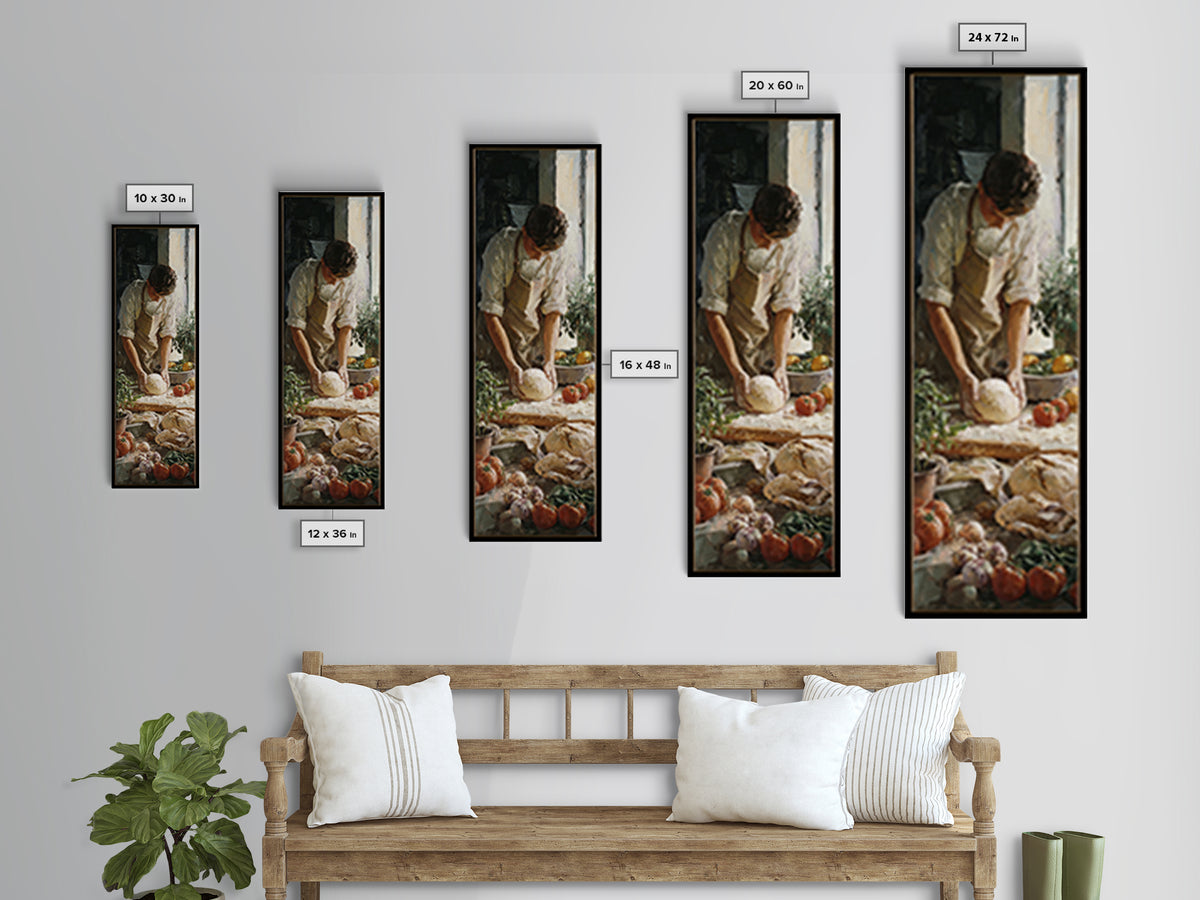 Baker Hands Shaping Dough Canvas Print, Bakery Art, Wall Decor, Bakery Decor, Fine Art, Patisserie, Kitchen Prints, Food Art, BAK-1x3-77