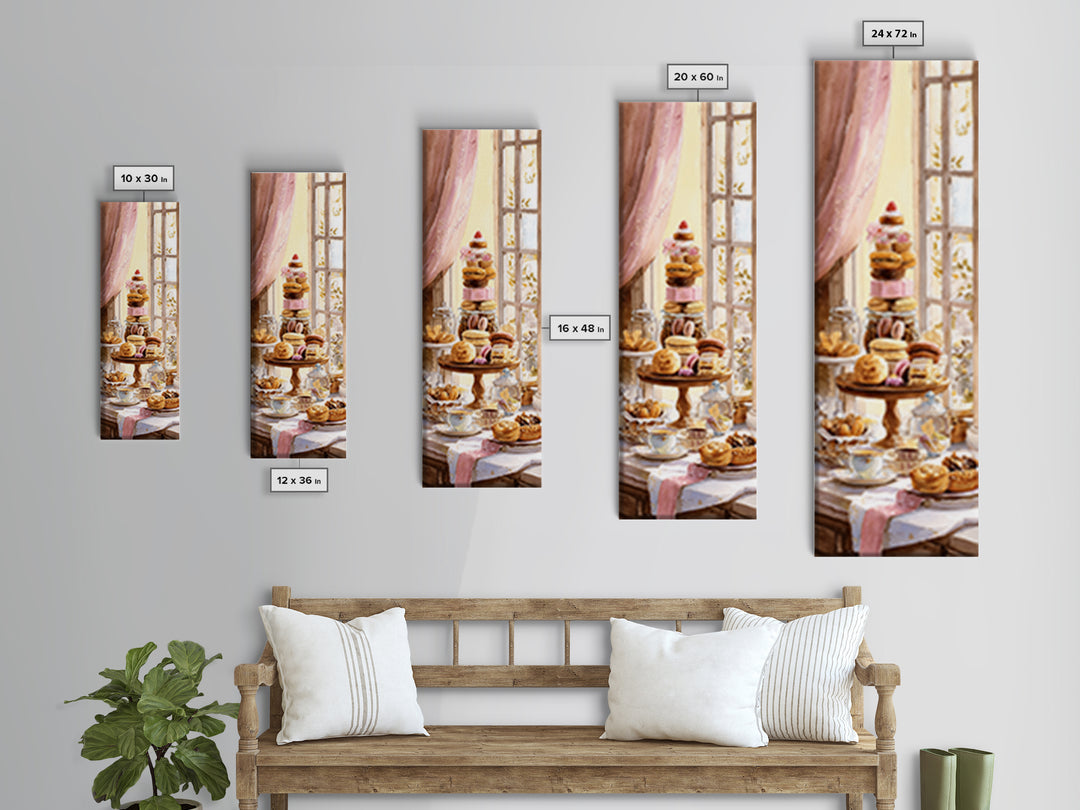 French Patisserie Window Display of Pastel Pastries Canvas Print, Bakery Art, Contemporary Art, Bakery Decor, Patisserie, BAK-1x3-86
