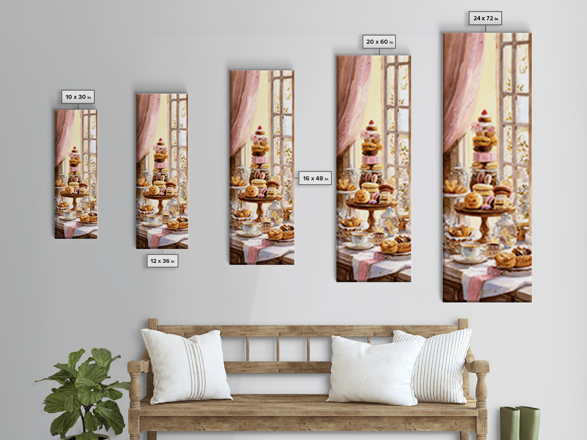 French Patisserie Window Display of Pastel Pastries Canvas Print, Bakery Art, Contemporary Art, Bakery Decor, Patisserie, BAK-1x3-86
