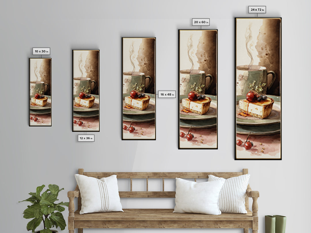 Cherry Tart Still Life Canvas Print, Bakery Art, Kids Art, Bakery Decor, Fine Art, Patisserie, Minimalist Decor, BAK-1x3-89