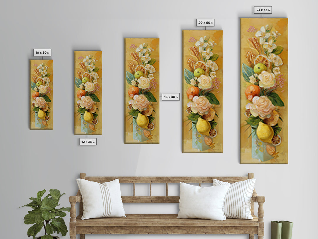 Cupcake Bouquet Painted Framed Canvas Print, Bakery Art, Boho Decor, Bakery Decor, Oil Painting, Patisserie, Printable Wall Art, BAK-1x3-91