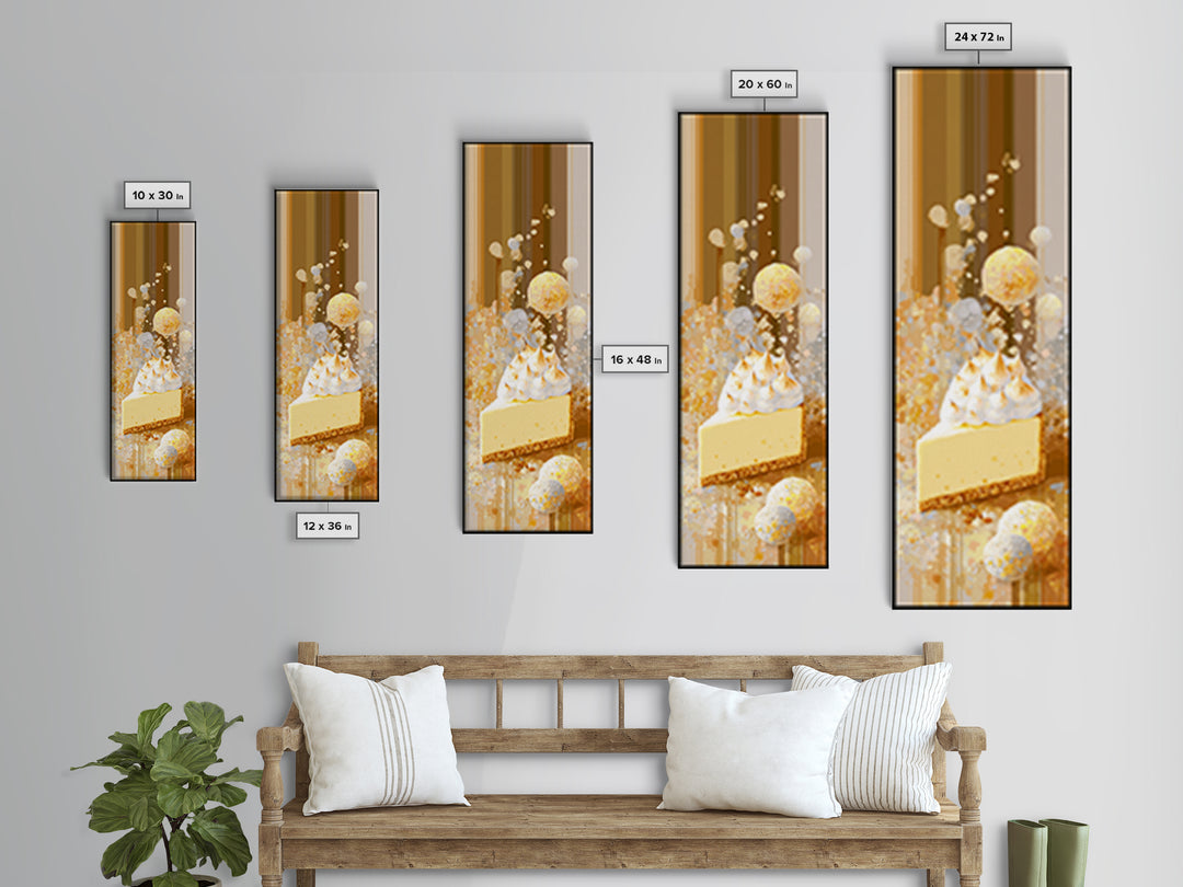 Lemon Meringue Pie Slice Canvas Print, Bakery Art, Room Decor, Bakery Decor, Fine Art, Patisserie, Digital Print, Printable Art, BAK-1x3-94