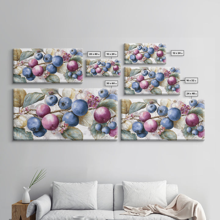 Blueberry Galette with Rustic Farmhouse Texture Framed Canvas Print, Bakery Art, Kids Art, Bakery Decor, Fine Art, Patisserie, BAK-2x1-19