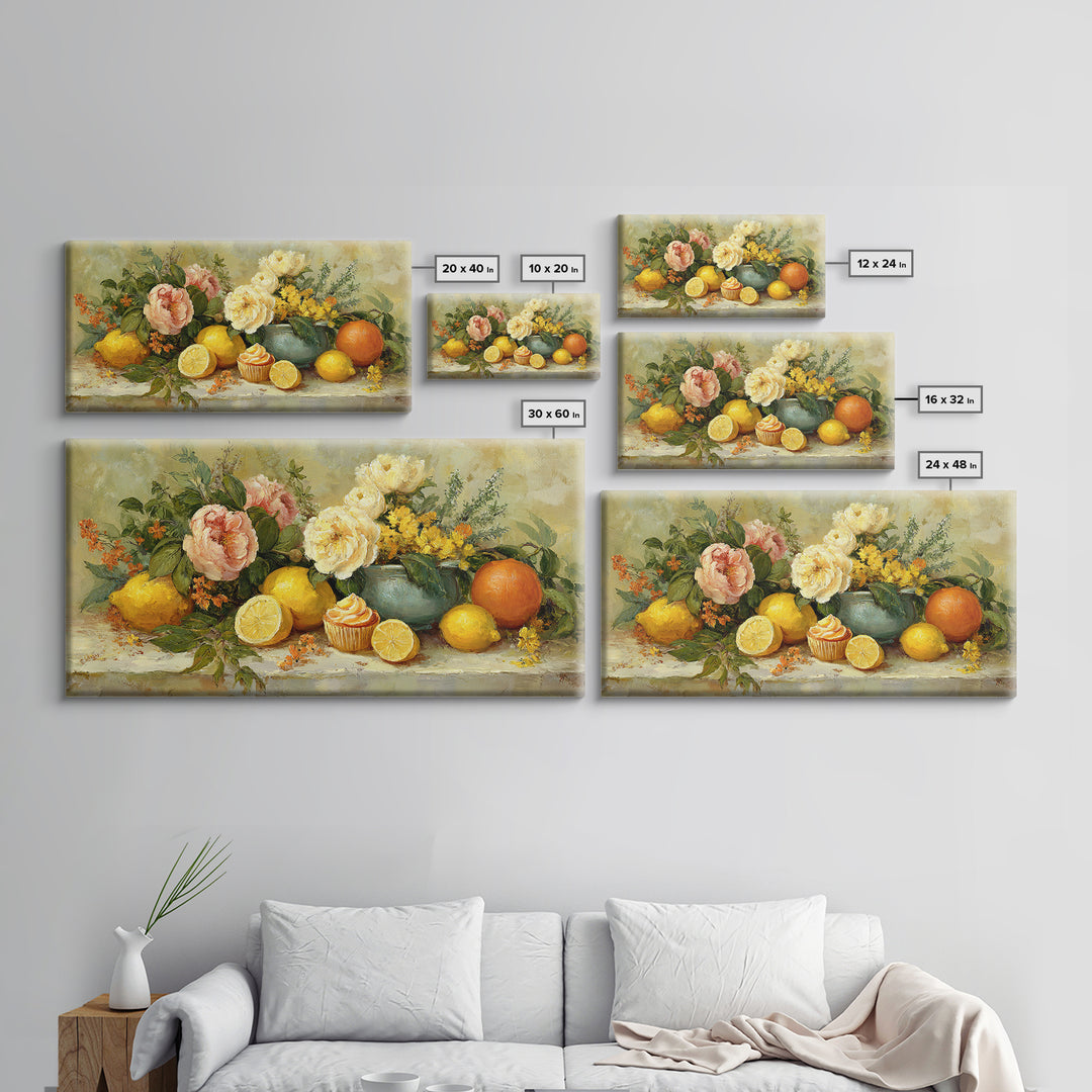 Cupcake Bouquet Painted Framed Canvas Print, Bakery Art, Kitchen Wall Decor, Bakery Decor, Patisserie, Whimsical Wall Art, BAK-2x1-3
