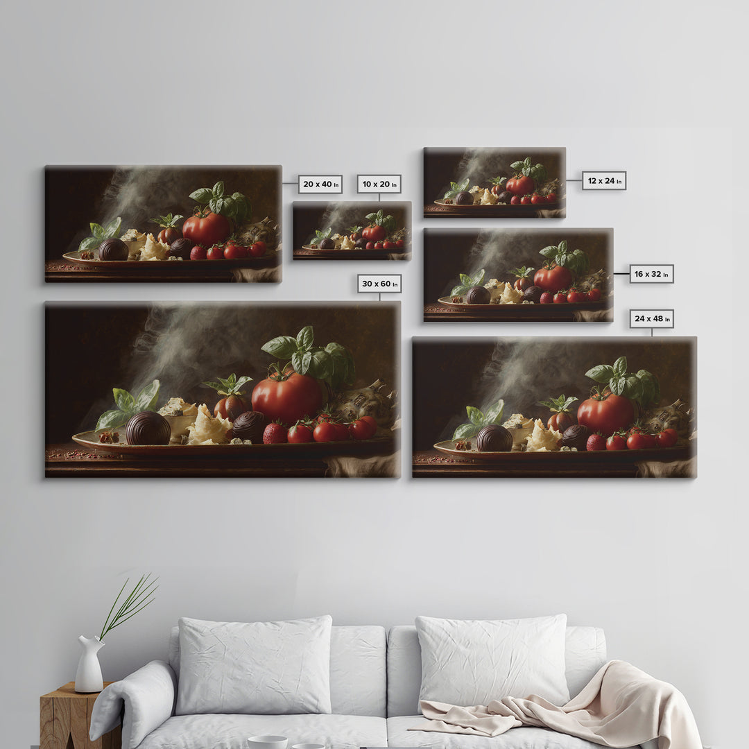 Chocolate Truffle Still Life Canvas Print, Bakery Art, Kitchen Wall Art, Bakery Decor, Oil Painting, Patisserie, BAK-2x1-39