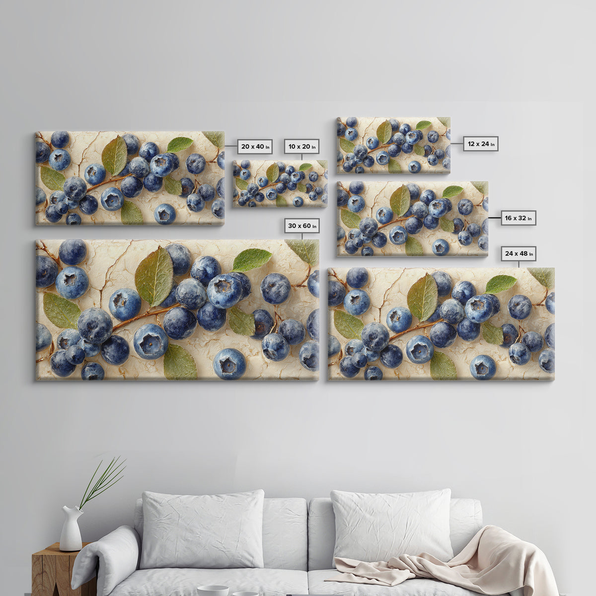 Blueberry Galette with Rustic Farmhouse Texture Framed Canvas Print, Bakery Art, Digital Print, Bakery Decor, Patisserie, BAK-2x1-43