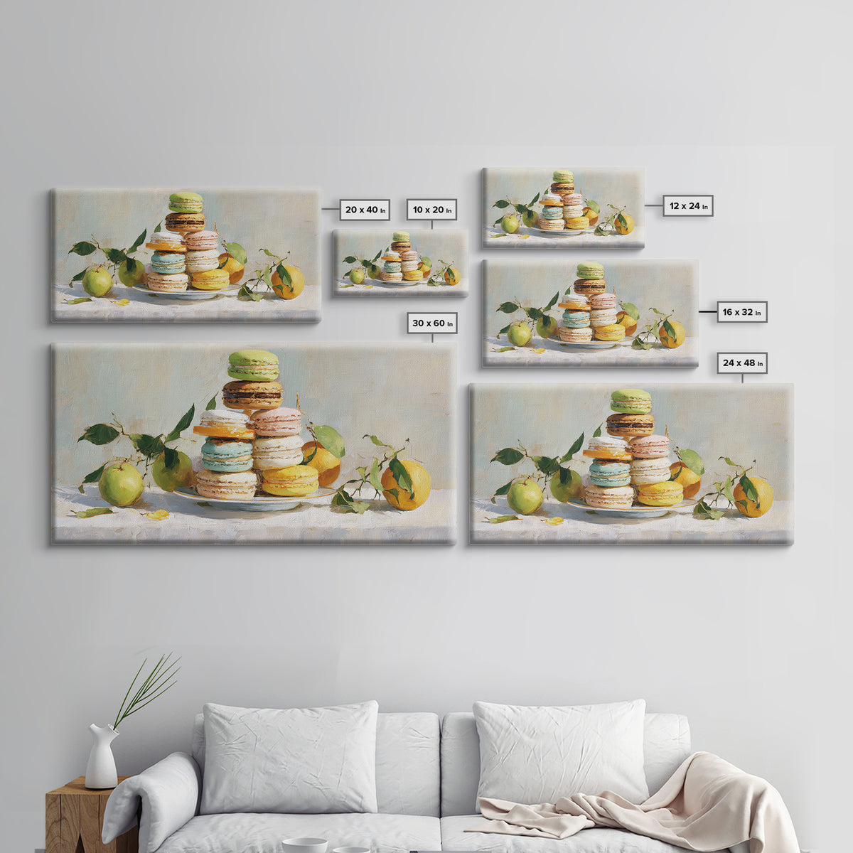Single Perfect Macaron Tower Canvas Print, Bakery Art, Kitchen Prints, Bakery Decor, Oil Painting, Patisserie, Fine Art, BAK-2x1-47