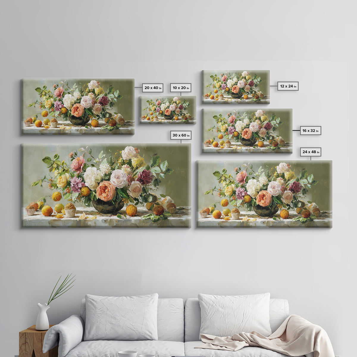 Cupcake Bouquet Painted Framed Canvas Print, Bakery Art, Food Art, Bakery Decor, Watercolor Art, Patisserie, Kids Art, BAK-2x1-51