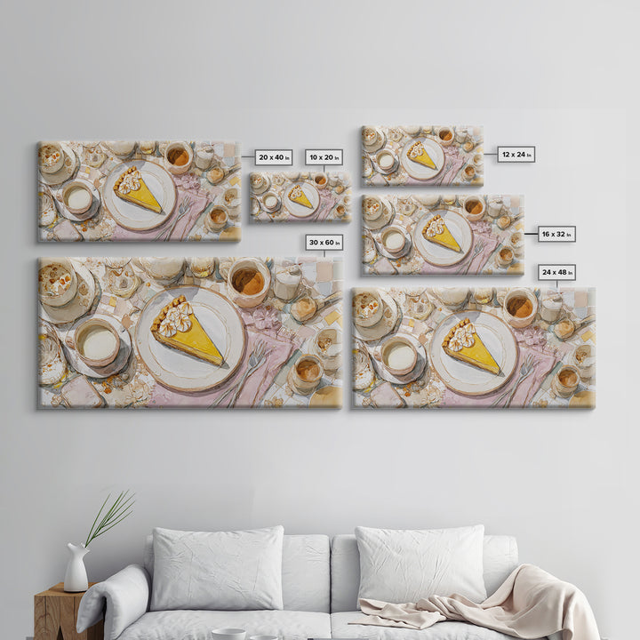 Lemon Meringue Pie Slice Canvas Print, Bakery Art, Art Print, Bakery Decor, Patisserie, Kitchen Print, Coffee Wall Art, BAK-2x1-54