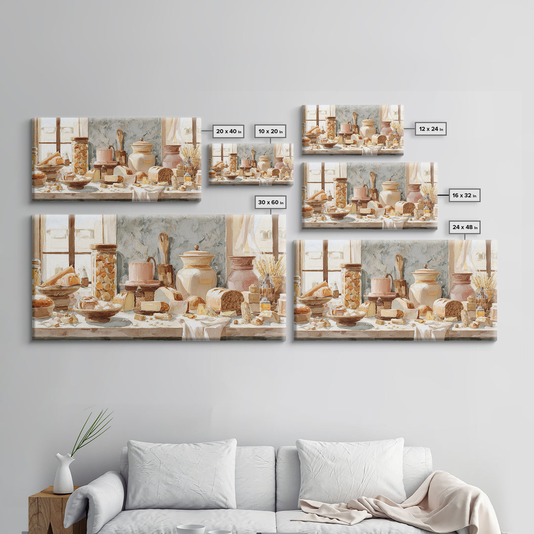 French Patisserie Window Display of Pastel Pastries Canvas Print, Bakery Art, Digital Print, Bakery Decor, Fine Art, Patisserie, BAK-2x1-70