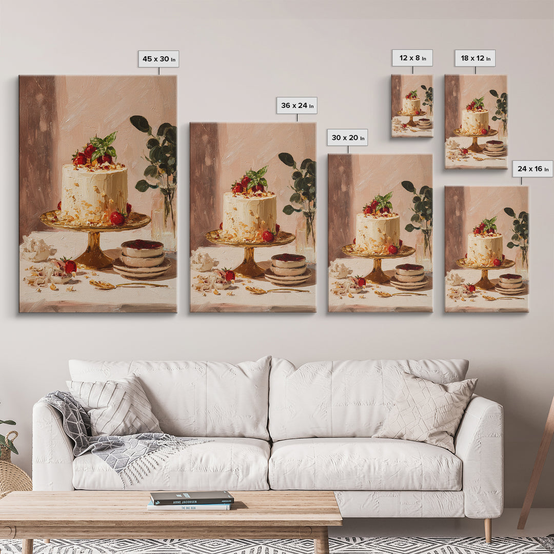 Parisian Dessert Poster Framed Canvas Print, Bakery Art, Bakery, Bakery Decor, Fine Art, Patisserie, Minimalist Decor, BAK-2x3-8