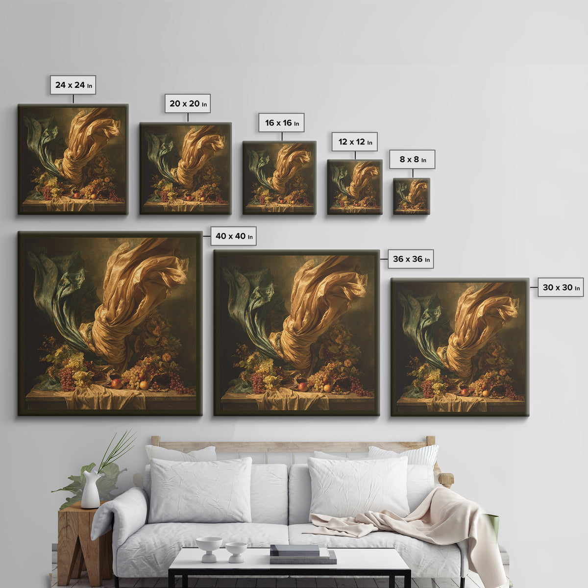 Mythic Goddess Figure Framed Canvas Print, Baroque Art, Eclectic Wall Art, Living Room Decor, Fine Art, Ornate, Gallery Decor, BAO-1x1-38