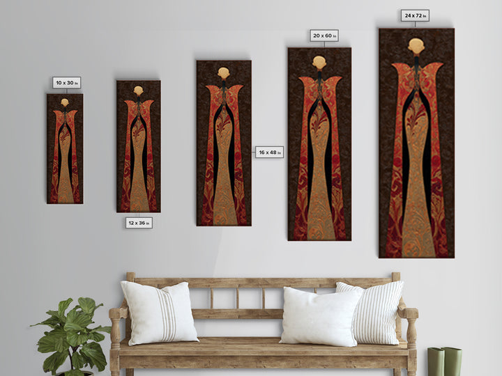 Mythic Goddess Figure Framed Canvas Print, Baroque Art, Eclectic Wall Art, Living Room Decor, Oil Painting, Ornate, BAO-1x3-50