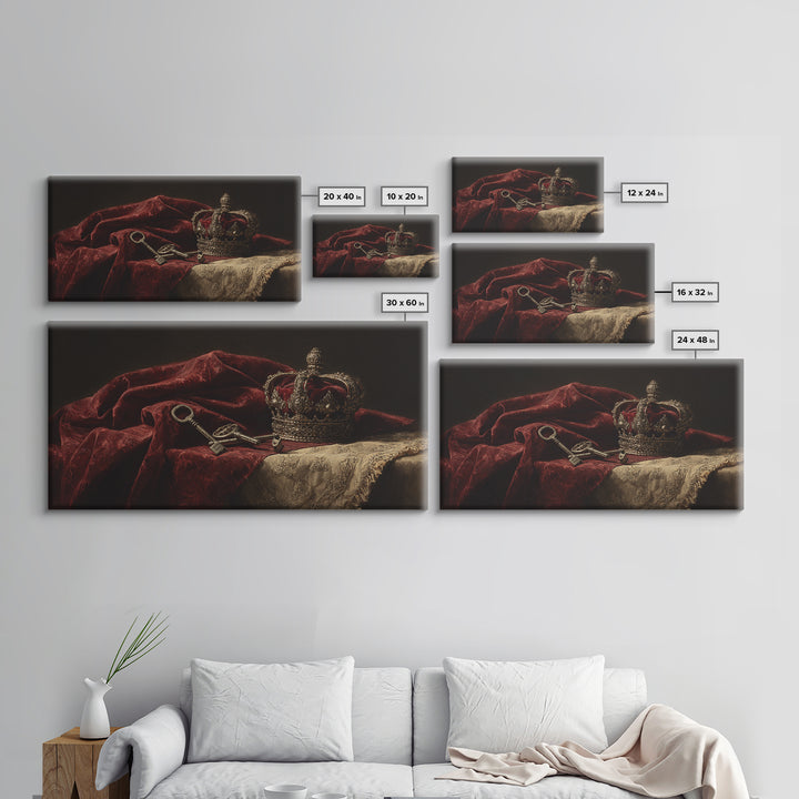 Dark Red Velvet Framed Canvas Print, Baroque Art, Contemporary Art, Living Room Decor, Fine Art, Ornate, 3d Wall Art, BAO-2x1-43