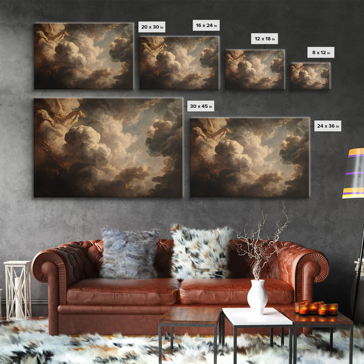 Angelic Hand Reaching Through Clouds Canvas Print, Baroque Art, Printable Art, Living Room Decor, Ornate, Gallery Wall, BAO-3x2-49